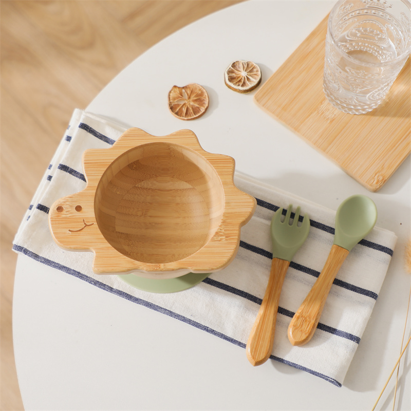 Baby Food Menu - Set di stoviglie in legno per