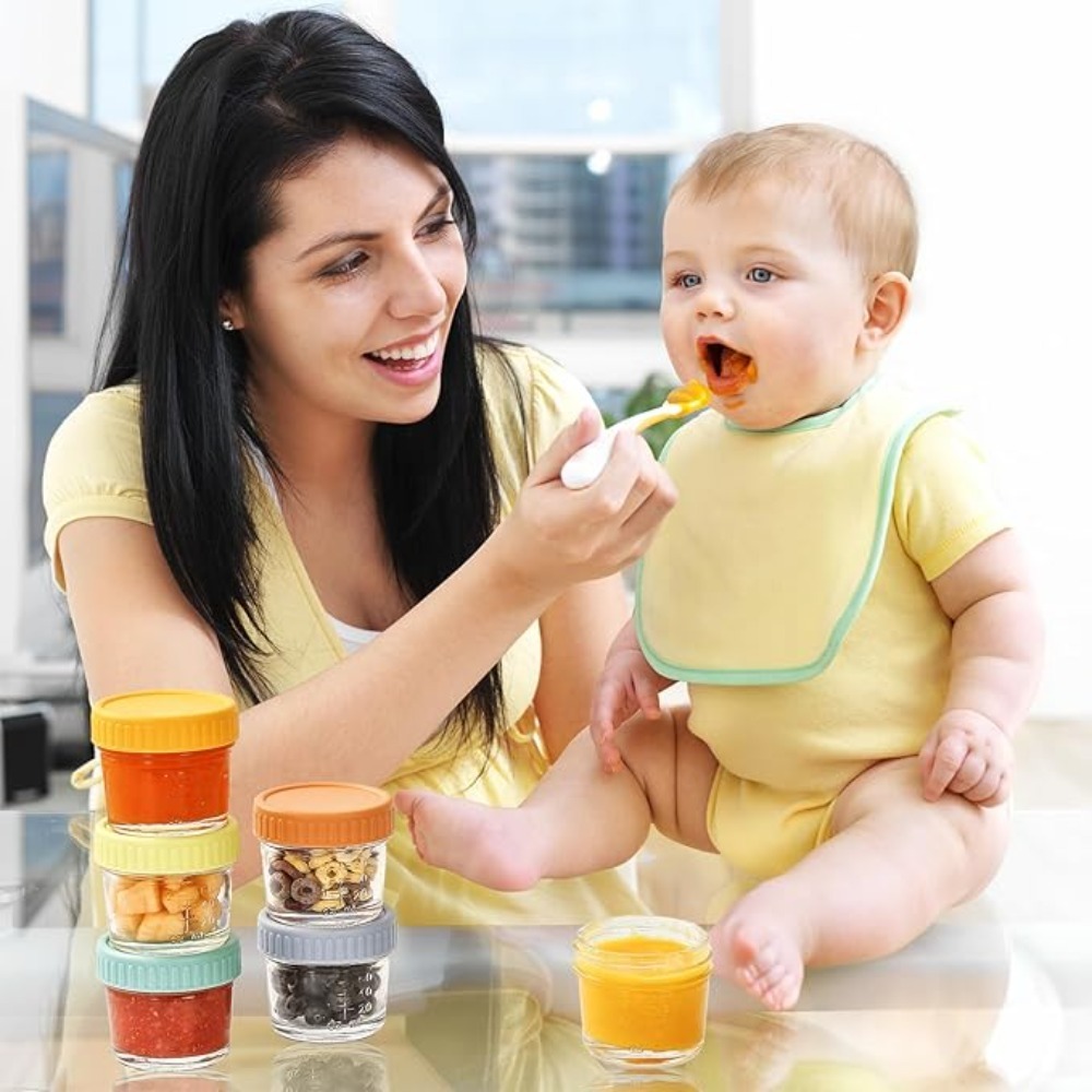 Baby Food Jar - Set di 6 Barattoli in Vetro