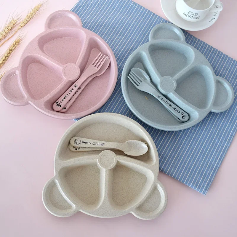 Baby Food Menu - 3 Pz/set Paglia di Grano Piatti